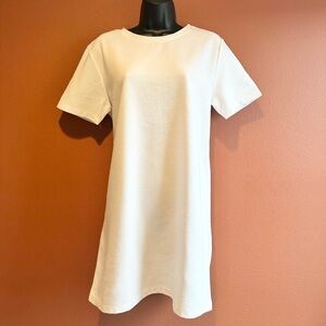 Zara White Short Sleeve Shift Dress